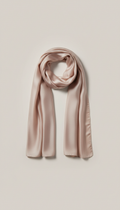 Champagne Blush Silk Scarf with Rolled Hem