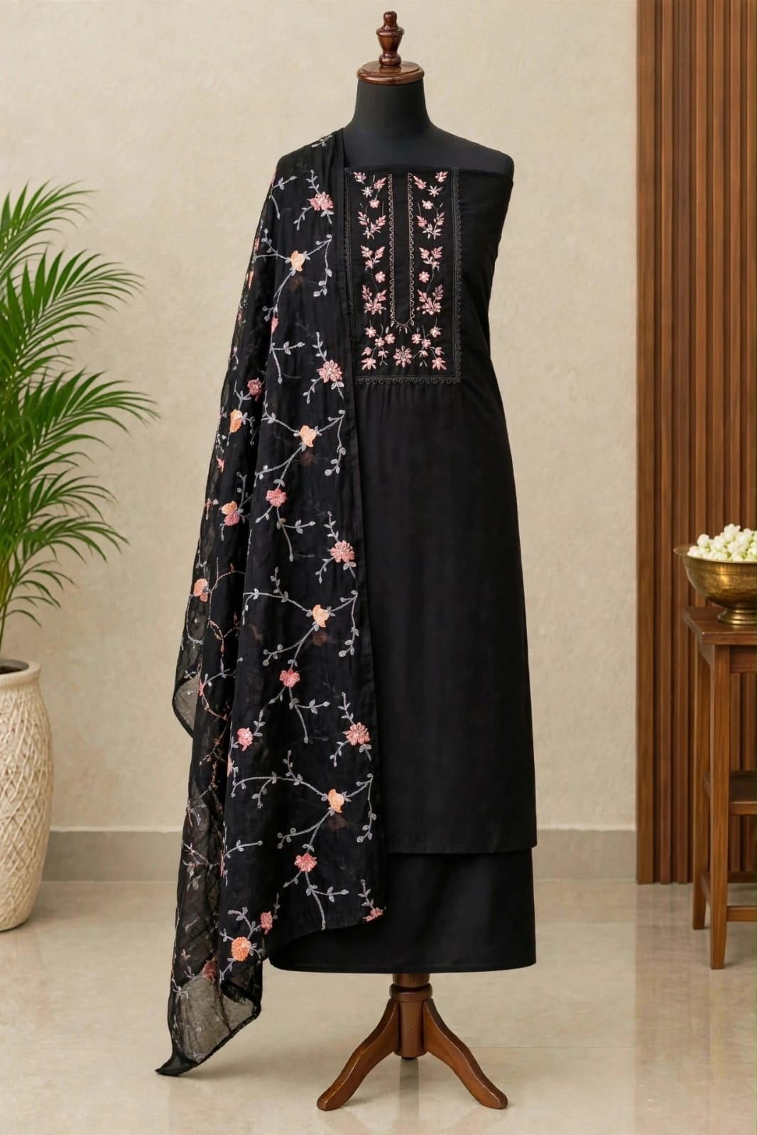 silk cotton with kotta duppatta