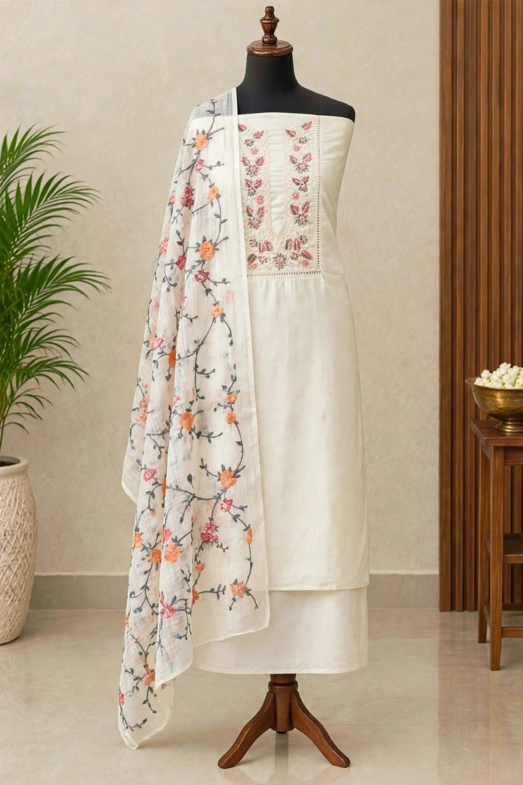 silk cotton with kotta duppatta
