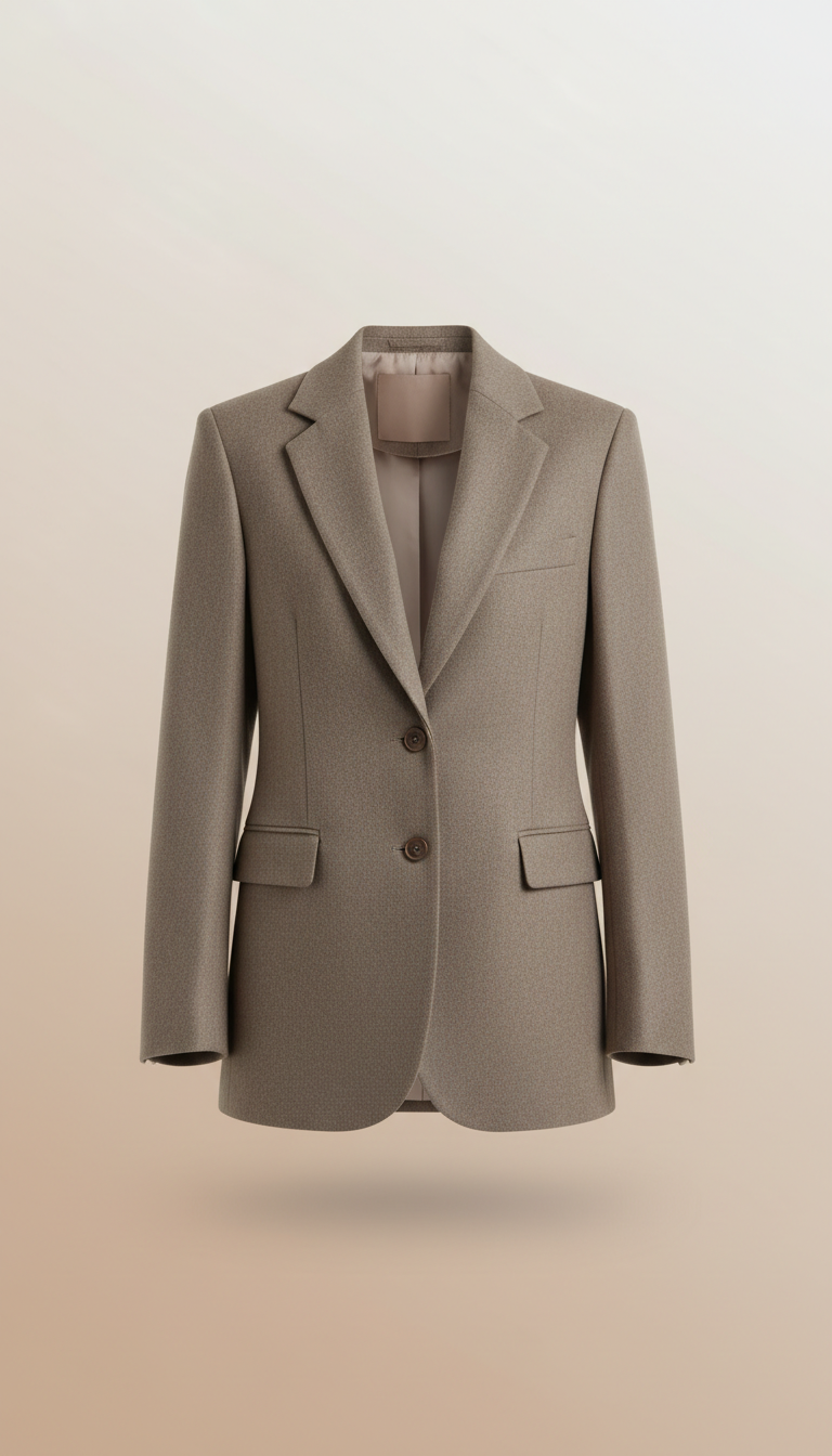 Mink Taupe Tailored Wool Blazer
