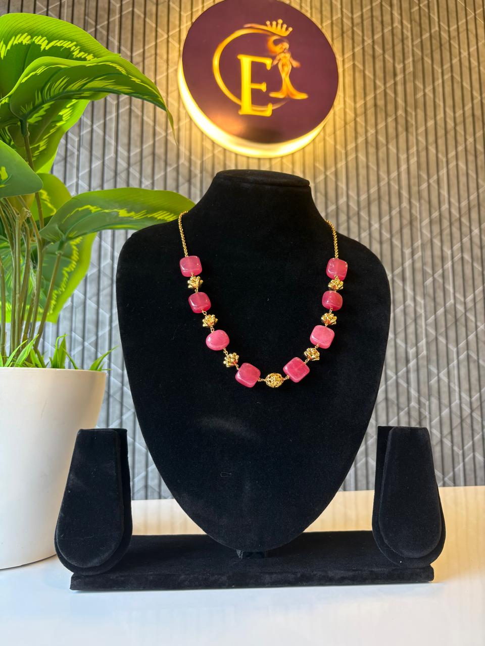 Ruby Radiance Beaded Necklace